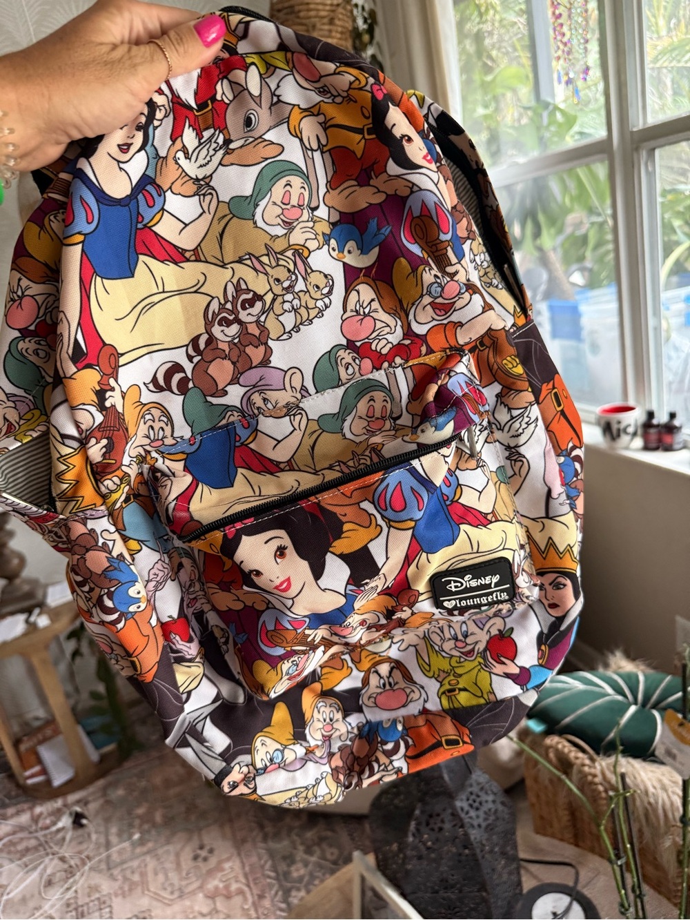Loungefly Snow White Multi-Color Character Print Backpack